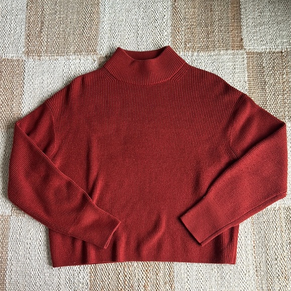 Lululemon Merino Wool-Blend Ribbed Turtleneck Sweater in Cayenne - Picture 1 of 7